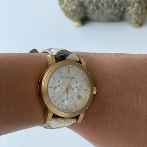 Burberry yellow gold watch